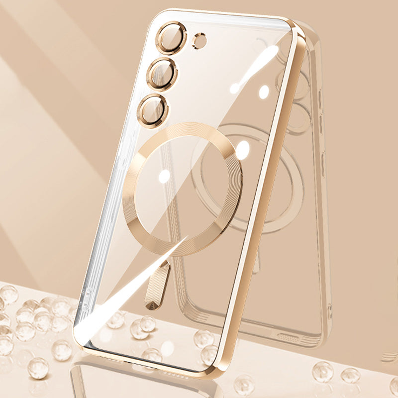 X-LEVEL For Samsung Galaxy S23 TPU Phone Case Compatible with MagSafe Electroplating Clear Phone Cover X-LEVEL For Samsung Galaxy S23 TPU Phone Case Compatible with MagSafe Electroplating Clear Phone Cover